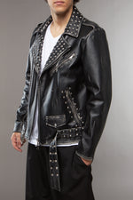 CHIODO OVERSIZE BORCHIE IN PELLE NERO - lab22shop