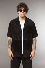 CAMICIA CAMOSCIO NERO - lab22shop