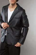 GIACCA IN PELLE NERA TASCONE - lab22shop