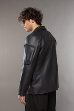 GIACCA IN PELLE NERA TASCONE - lab22shop