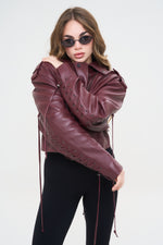 CHIODO IN PELLE LONDON LACCETTI BORDEAUX - lab22shop