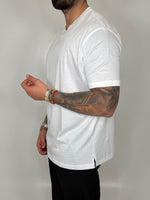 T-SHIRT SCOLLO A V IN FILO DI SCOZIA