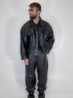 BLAZER OVER SPALLINA IN PELLE - lab22shop