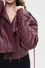 CHIODO IN PELLE LONDON LACCETTI BORDEAUX - lab22shop
