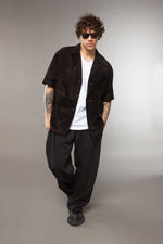 CAMICIA CAMOSCIO NERO - lab22shop