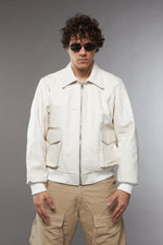 BLAZER COLLO CAMICIA CON TASCONI PELLE LAVATA - lab22shop
