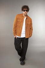 CAMICIA CAMOSCIO TABACCO - lab22shop