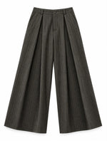 PANTALONE GESSATO FONDO AMPIO CON PINCES