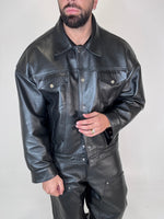 BLAZER OVER SPALLINA IN PELLE - lab22shop