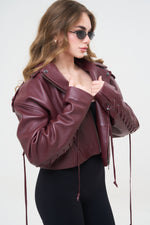 CHIODO IN PELLE LONDON LACCETTI BORDEAUX - lab22shop