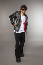 CHIODO OVERSIZE BORCHIE IN PELLE NERO - lab22shop