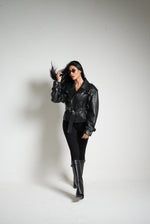 CHIODO OVER SPALLONE E CINTA NERO