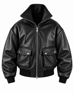 BLAZER COLLO ALTO PELLE LAVATA