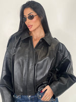 Giacca in pelle bomber