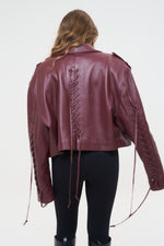 CHIODO IN PELLE LONDON LACCETTI BORDEAUX - lab22shop
