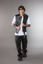 GILET BIKER NERO - lab22shop