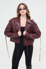 CHIODO IN PELLE LONDON LACCETTI BORDEAUX - lab22shop