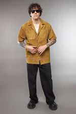 CAMICIA CAMOSCIO VERDE OLIVA - lab22shop