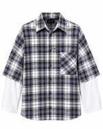 CAMICIA A QUADRI CON DOPPIA MANICA