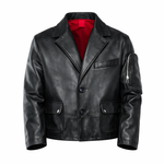 GIACCA IN PELLE NERA TASCONE - lab22shop