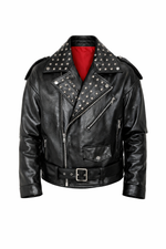 BIKER IN PELLE CON BORCHIE - lab22shop