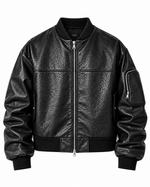 COLLEGE OVERSIZE CON MANICA ARRICCIO NERO MARTELLATO