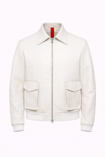 BLAZER COLLO CAMICIA CON TASCONI PELLE LAVATA - lab22shop