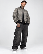 COLLEGE OVERSIZE CON MANICA ARRICCIO NUVOLATO GRIGIO