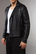 CHIODO BLAZER IN PELLE NERO - lab22shop