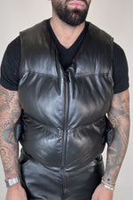 GILET PIUMA CROPPED IN PELLE - lab22shop