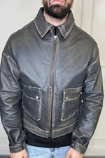 LEATHER CROPPED JACKET - lab22shop