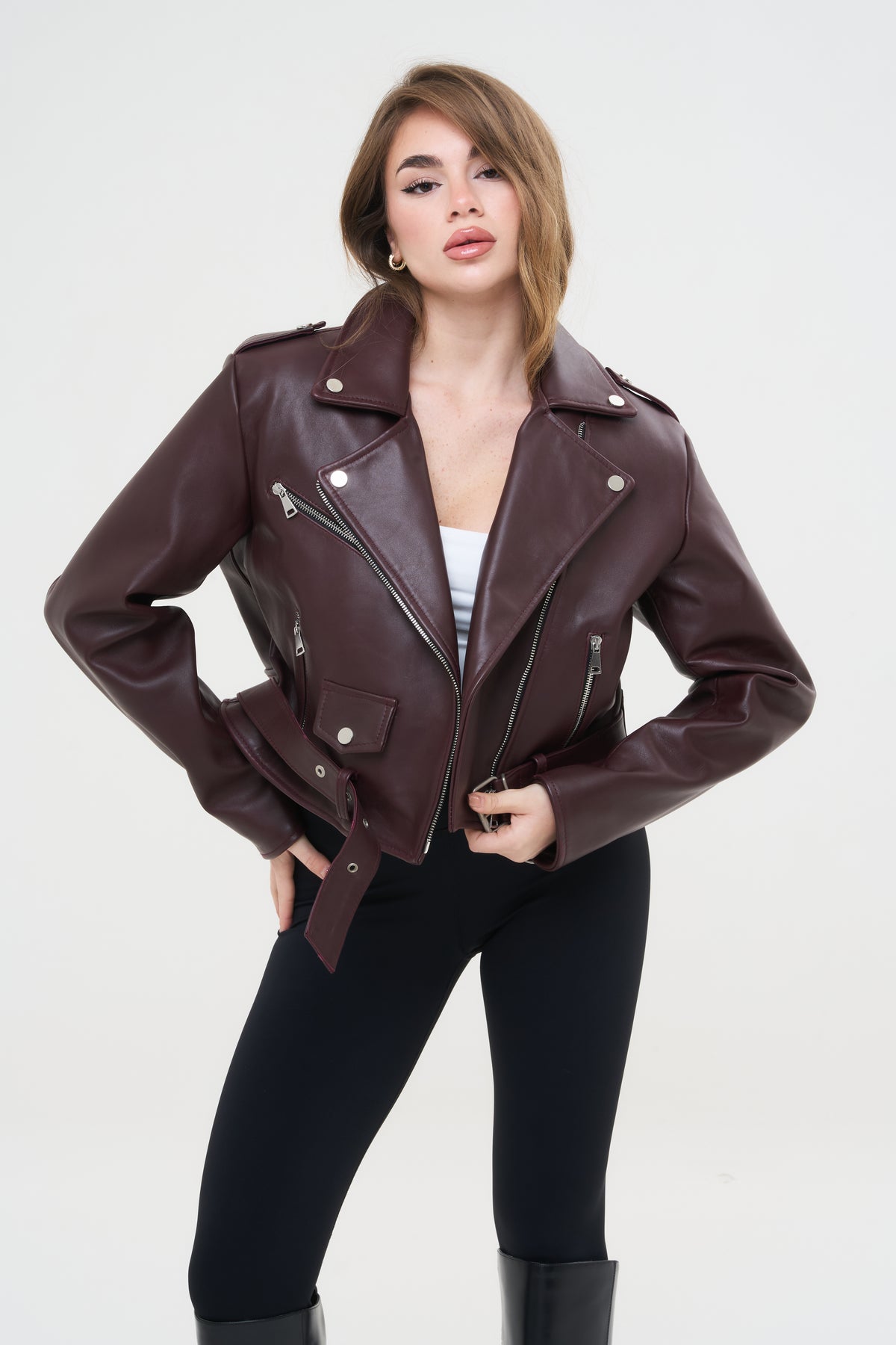 CHIODO CROPPED SPALLINA BORDEAUX - lab22shop