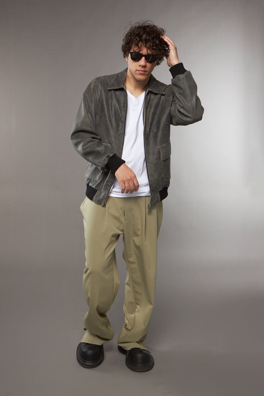 BLAZER COLLO CAMICIA GRIGIO - lab22shop