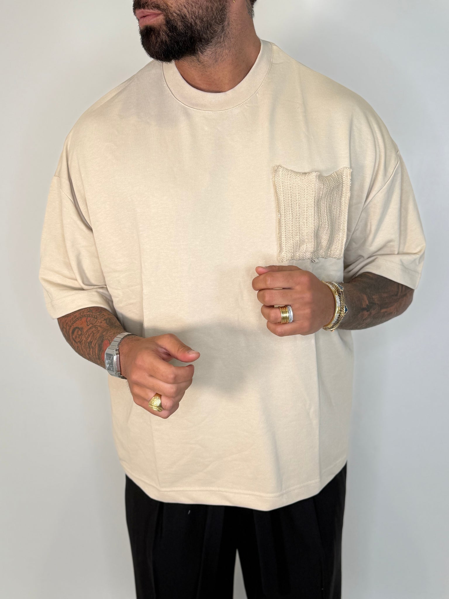 T-SHIRT TASCHINO MAGLINA BEIGE