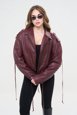 CHIODO IN PELLE LONDON LACCETTI BORDEAUX - lab22shop