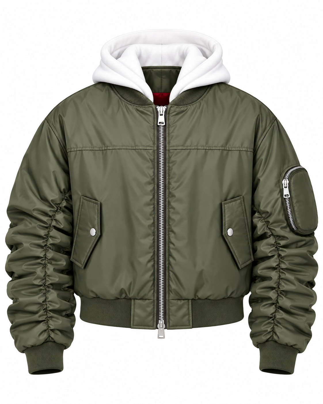 COLLEGE ARRICCIO NYLON OVERSIZE  CAPPUCCIO VERDE