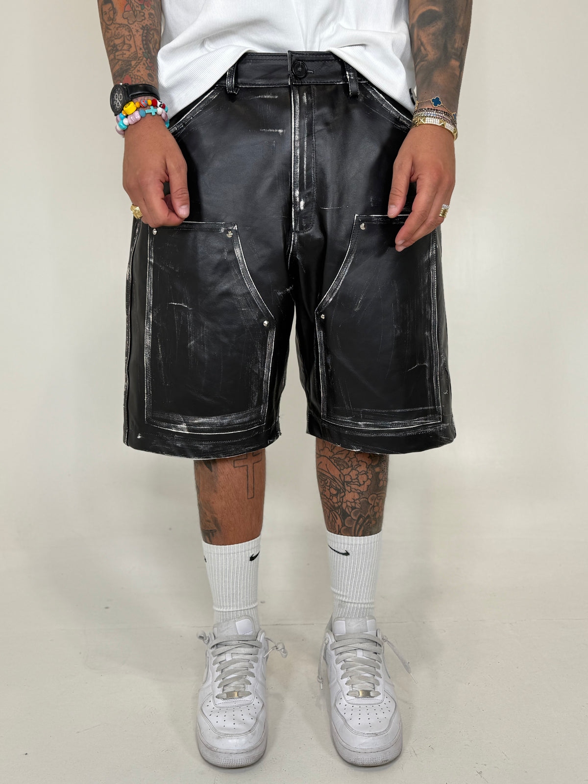 BERMUDA CARPENTER IN PELLE - lab22shop