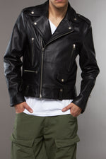 CHIODO BIKER NAPPA NERO - lab22shop