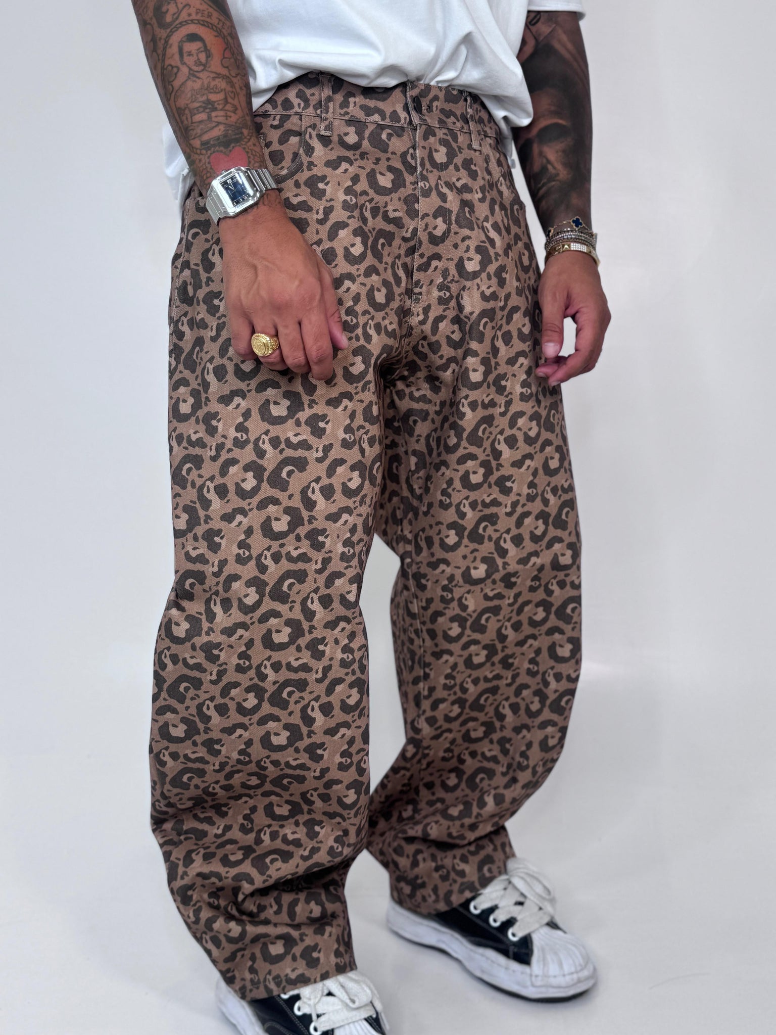 Balloon jeans maculato