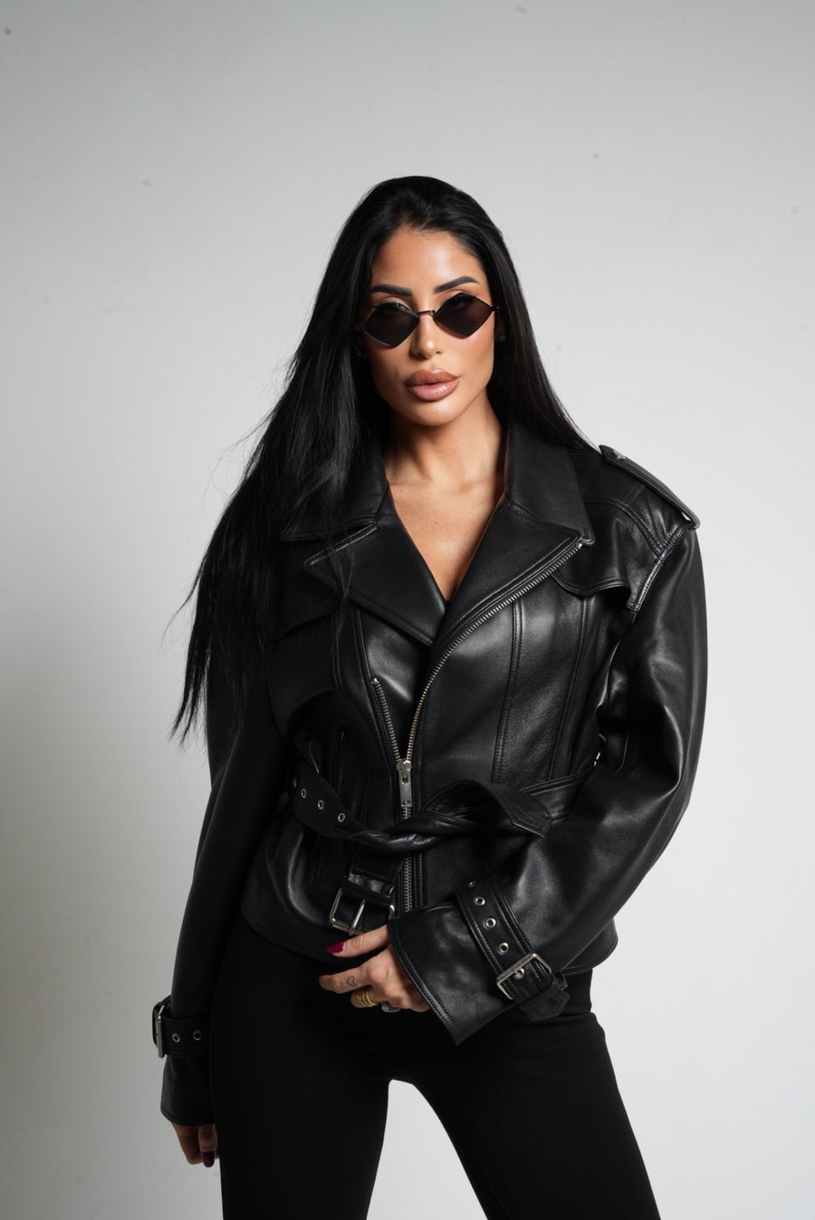 CHIODO OVER SPALLONE E CINTA NERO