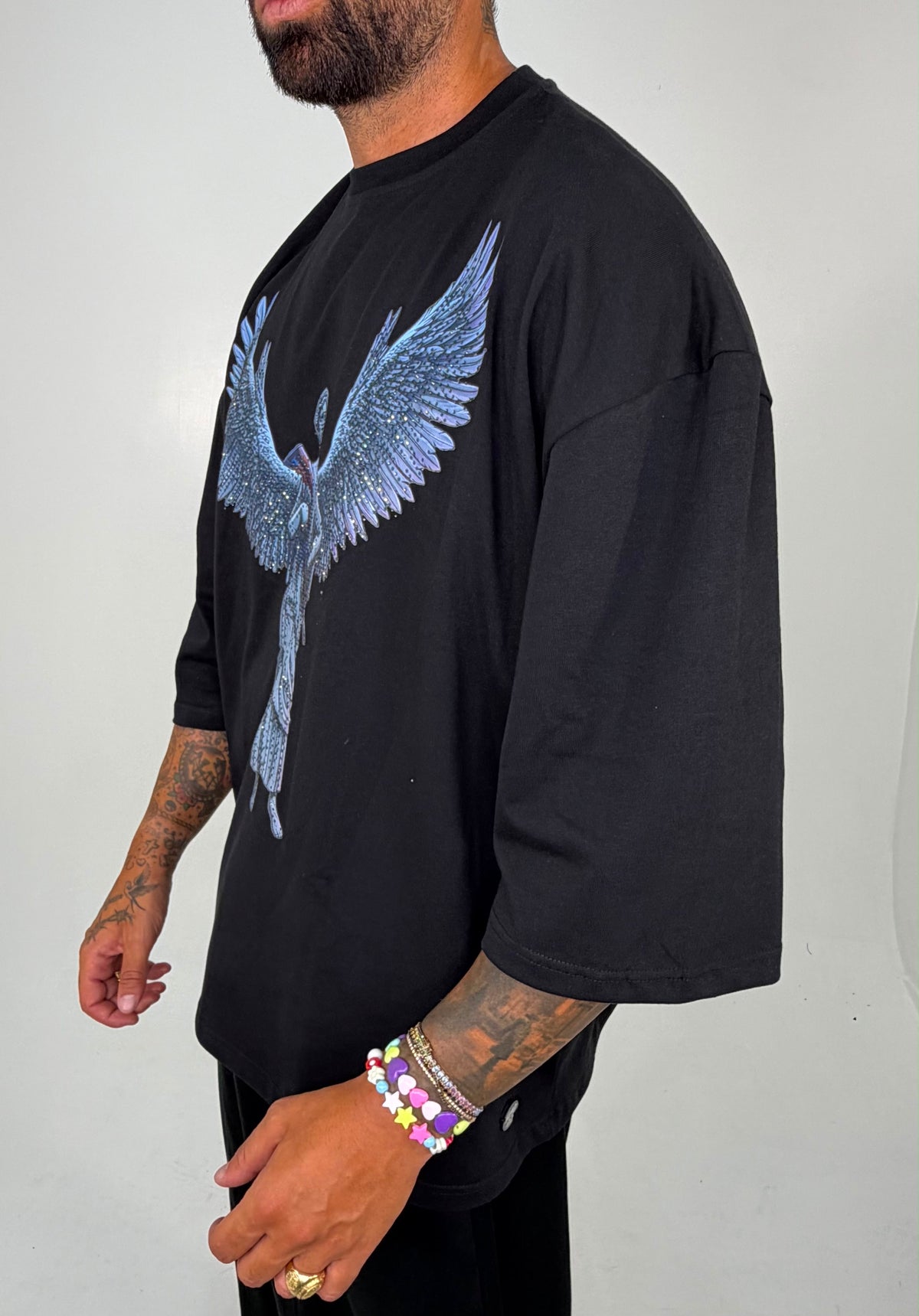 T-SHIRT ANGEL WINGS CON STRASS - lab22shop