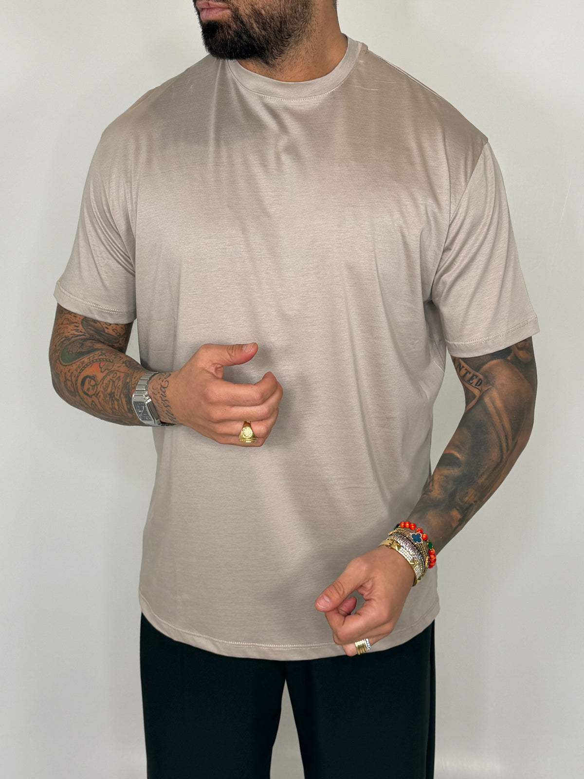 T-SHIRT GIROCOLLO IN FILO DI SCOZIA - lab22shop