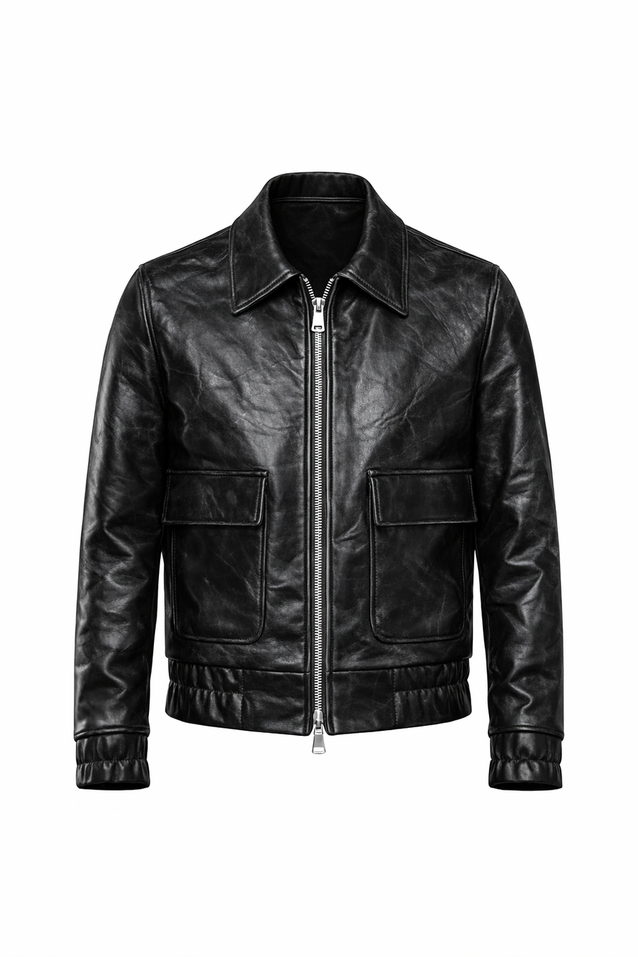 BOMBER COLLO CAMICIA EFFETTO PELLE LAVATA - lab22shop