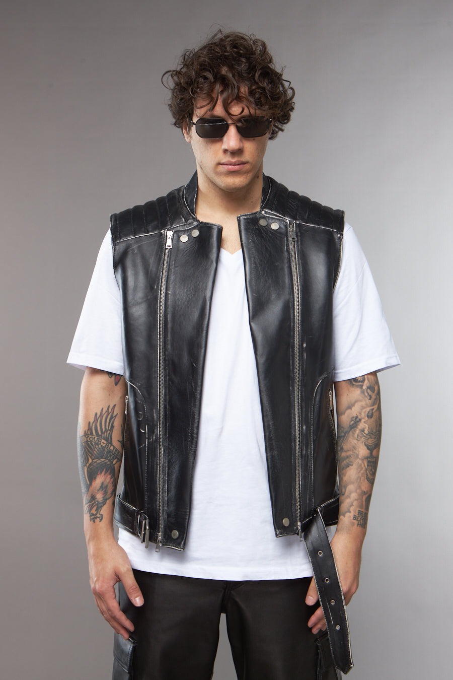 GILET BIKER NERO