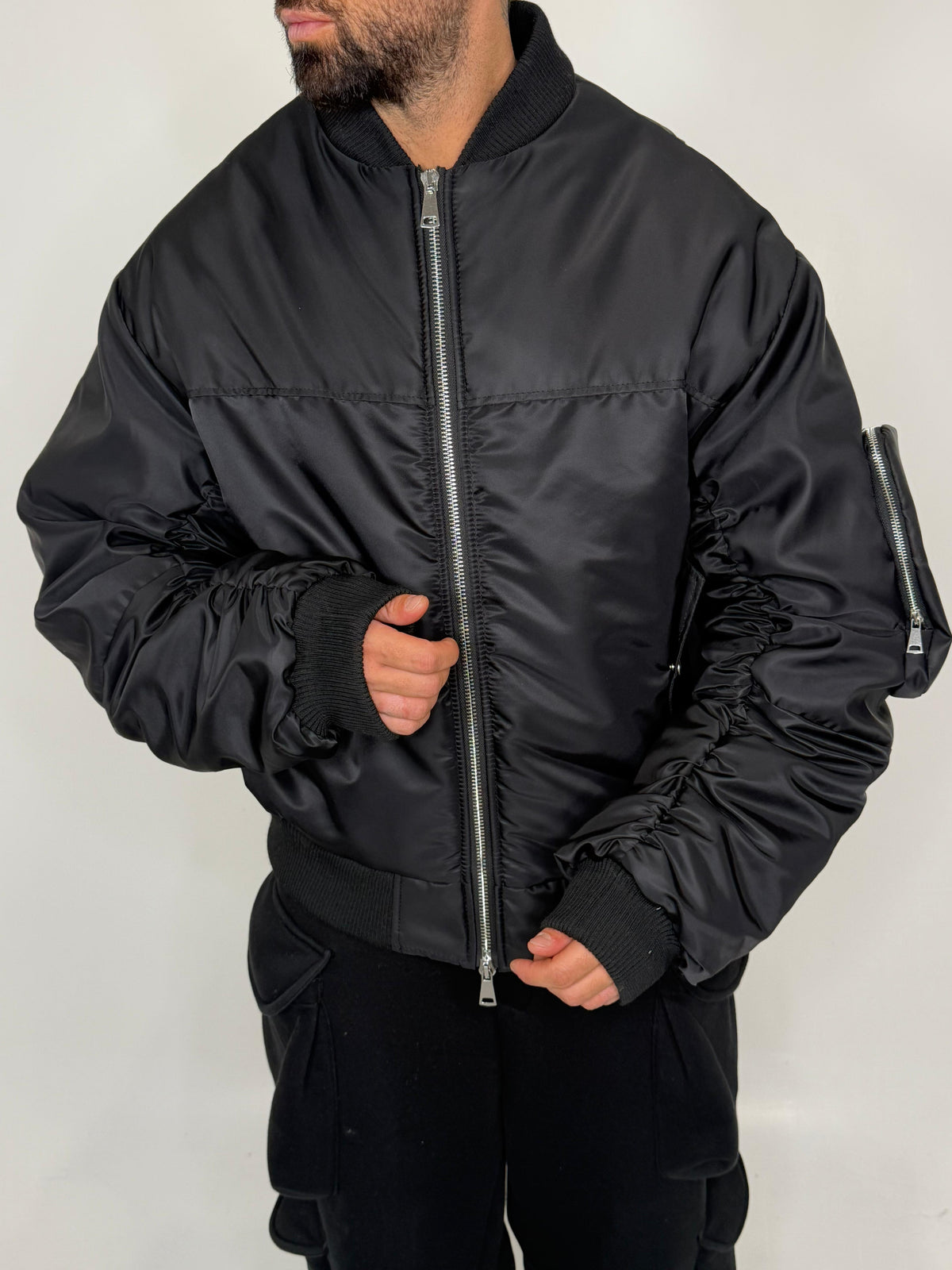 Bomber con manica a riccio - lab22shop