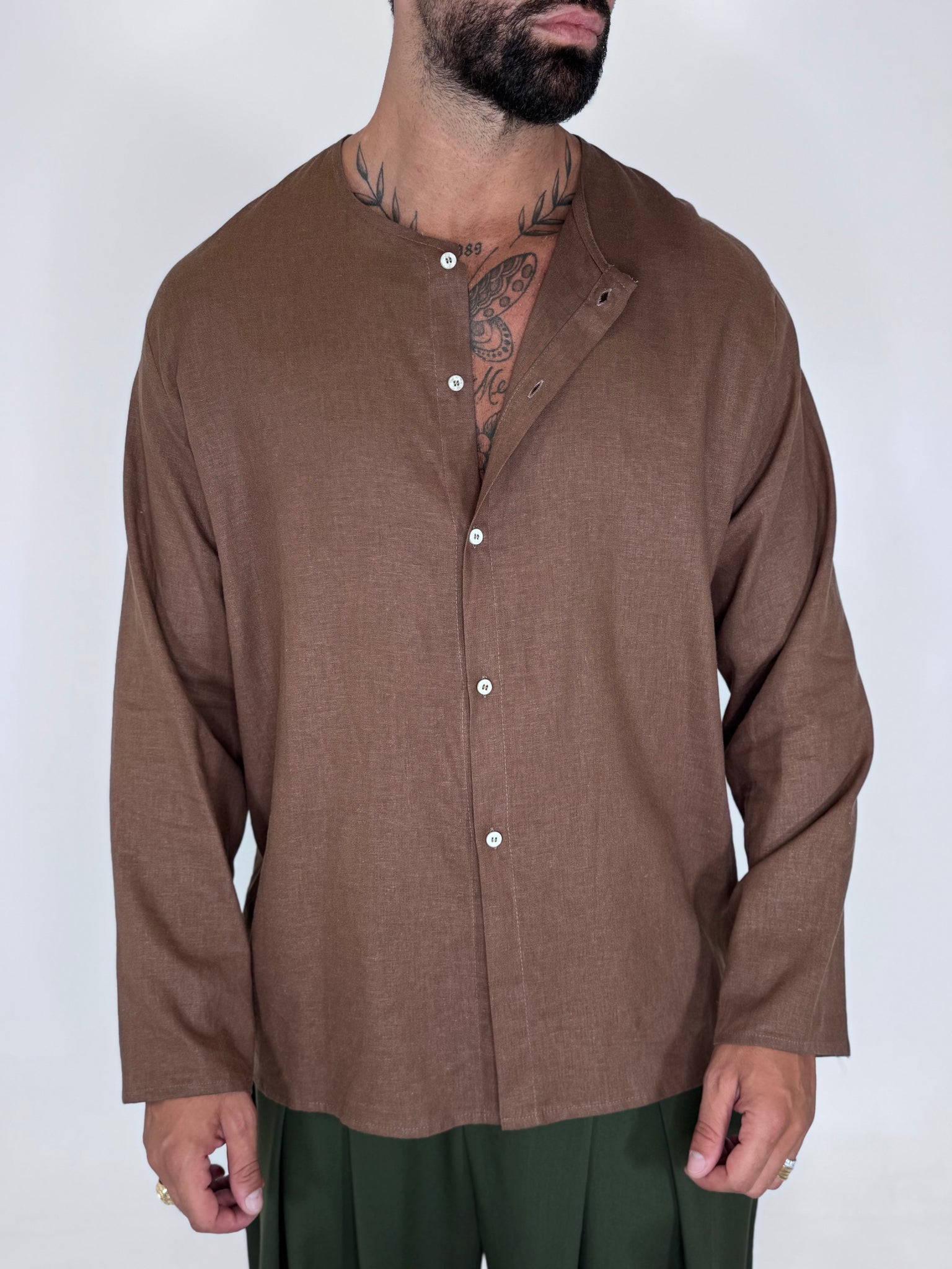 CAMICIA POSITANO MOKA