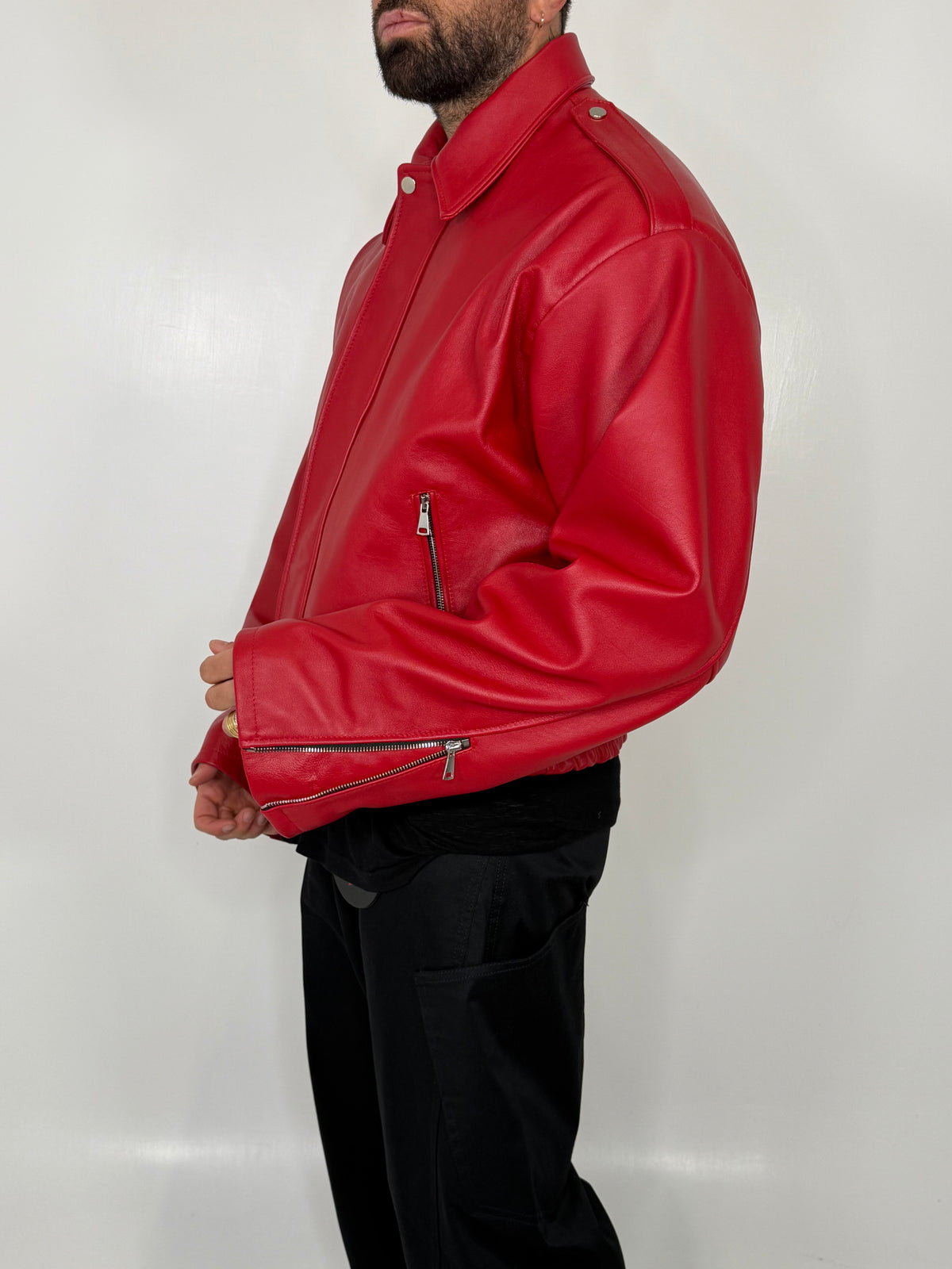 LEATHER URBAN BOMBER - lab22shop