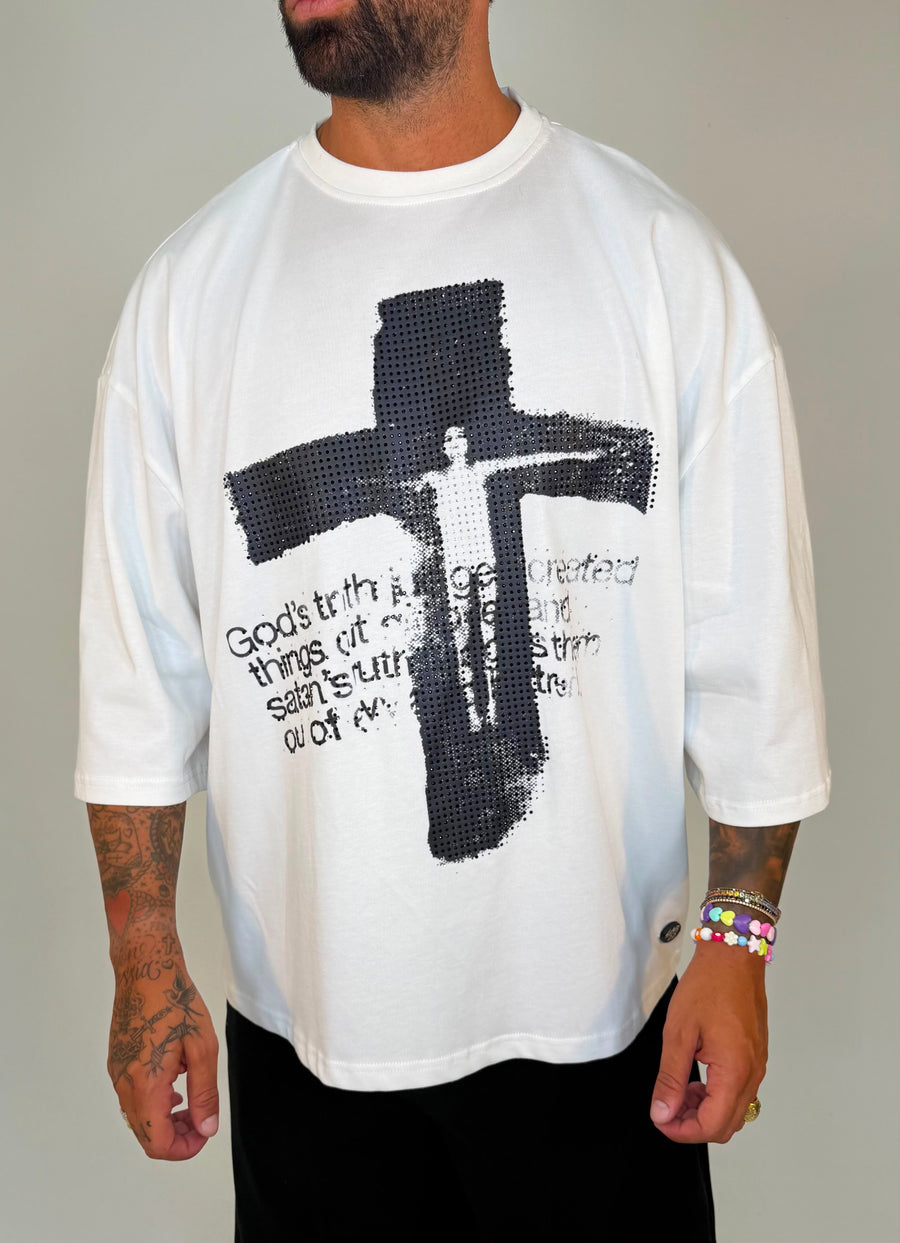T-SHIRT BLESSED CON STRASS