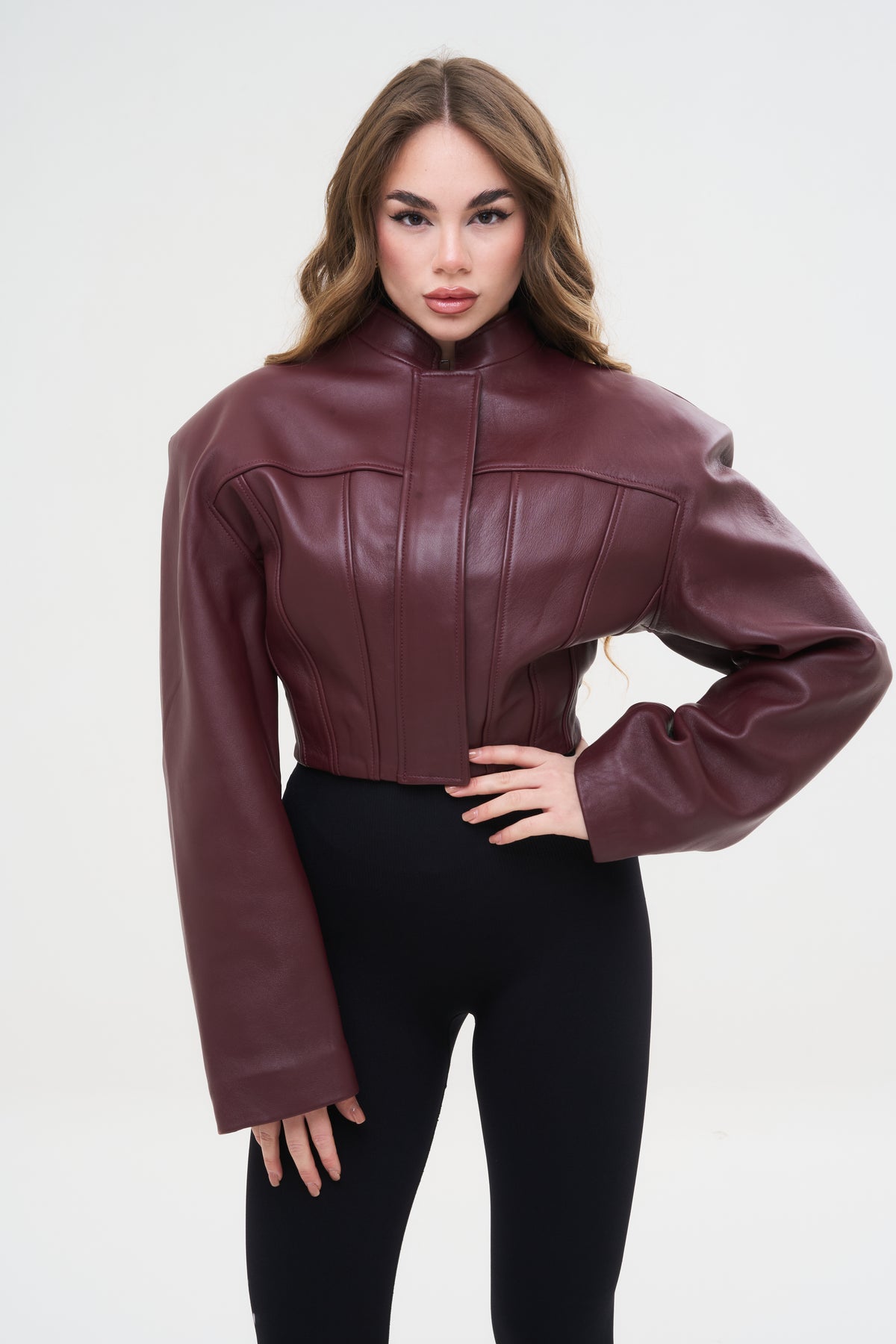 BLAZER TOP SPALLINA BORDEAUX - lab22shop