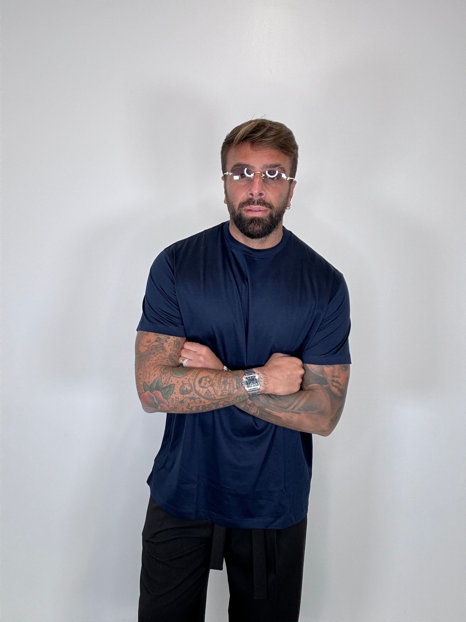T-SHIRT FILO DI SCOZIA BLU